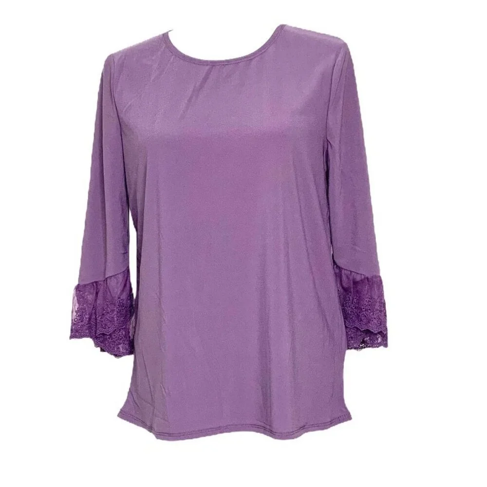 Love Scarlett Tops Long Sleeve Neck Women's Blouses Violet Kiss Size M - Picture 1 of 11